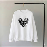 white colour sweatshirt (DTF heart print)